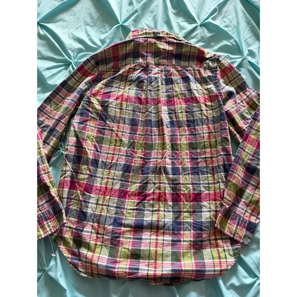 Ralph Lauren Boys Large 14-16 Plaid Button Down Shirt Long Sleeve Madras